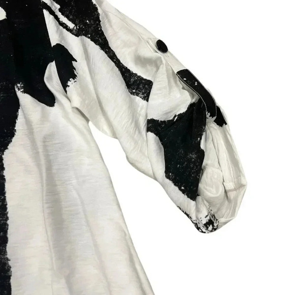 Neo Noble White Artsy Cinched Shirt Dress M - Picture 3 of 8